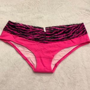Hot Pink Zebra Extra Low Rise Glitter Hipster 05/12
